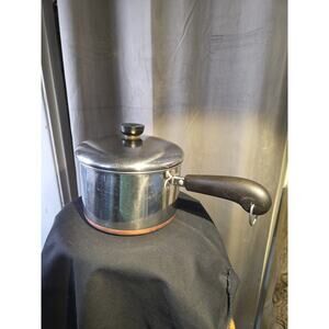 Vintage Revere Ware 3 Qt. Copper Bottom 1801 Sauce Pan Pot With Lid